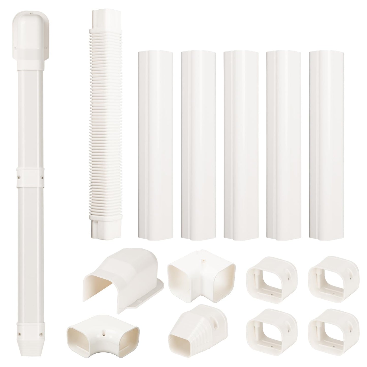 BEWAVE AC Line Cover Kit, Decorative PVC Tubing Cover Kit for Mini Split Air Conditioners and Heat Pumps, 3" 10 Ft