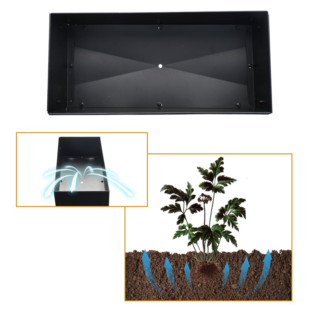 BAOYOUNI Planter Box Raised Garden Bed with Legs, Indoor Outdoor Elevated Rectangular Garden Beds Patio Backyard Stand 17.71''H for Vegetables Flowers Herbs (Black, Small)
