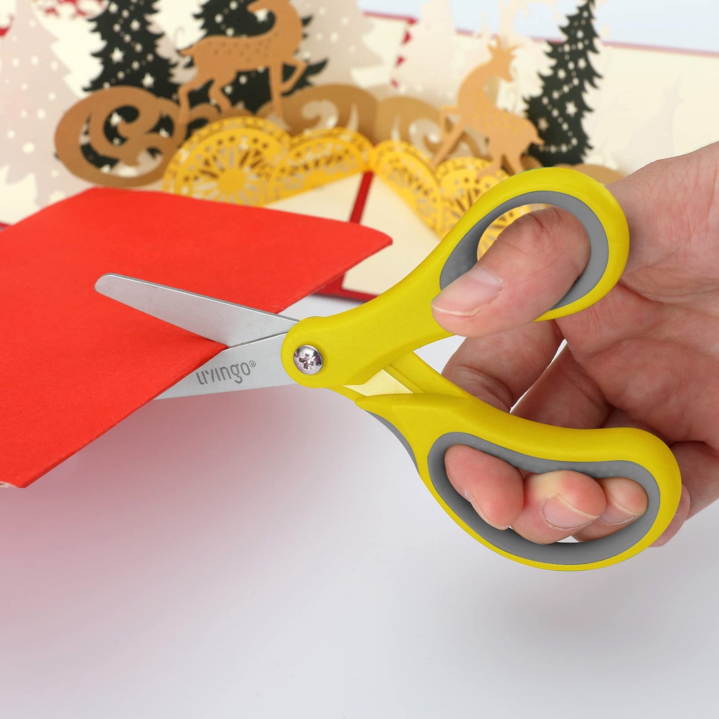 LIVINGO 24 Pack 5” Kids Scissors, Blunt Tip Safety Blade with Cover, Left/Right Handle, Bulk School Supplies Preschool Shears for Teachers Student Toddler Children Classroom Crafting Cutting Paper