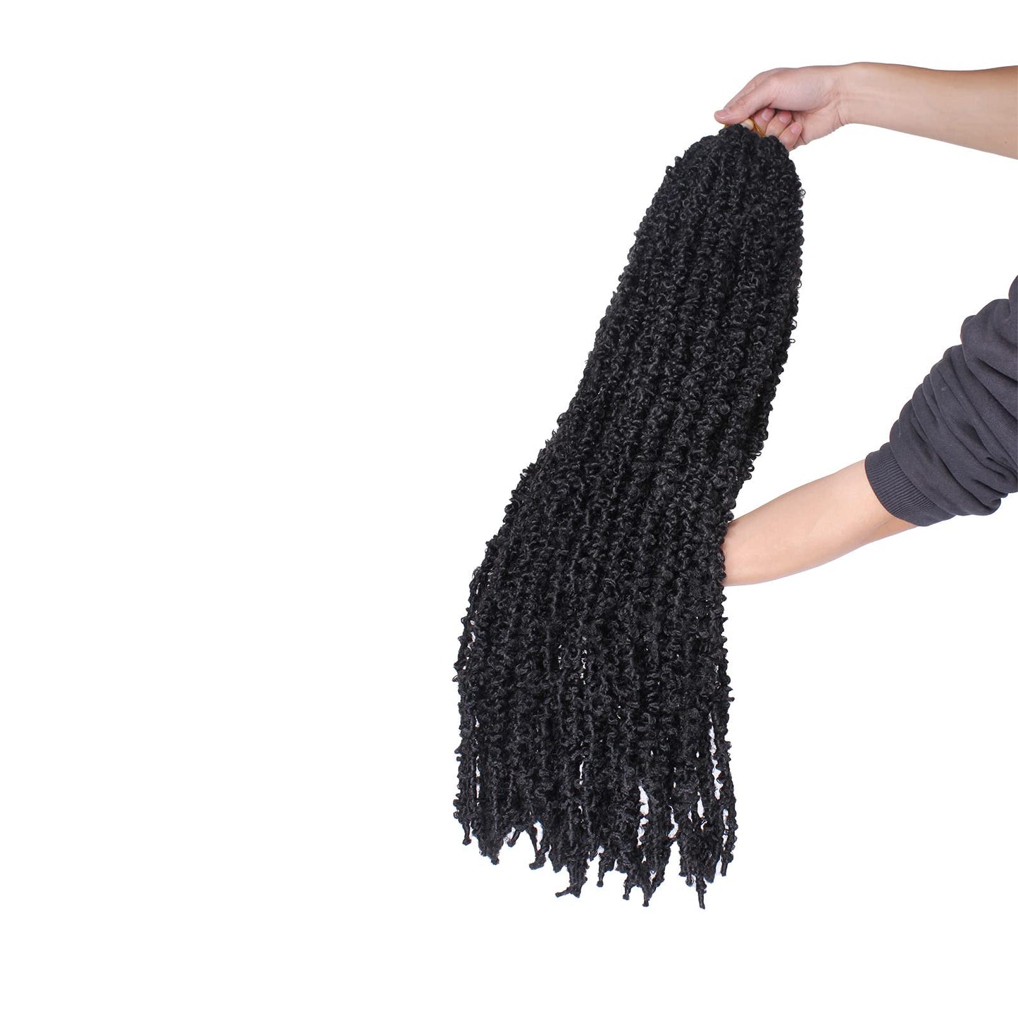 Leeven 30 Inch Distressed Faux Locs Long Butterfly Locs Crochet Braids Hair Pre-looped Synthetic Crochet Soft Locs 30 In Goddess Locs Hair Extensions for Women(6 Pack 1B#)
