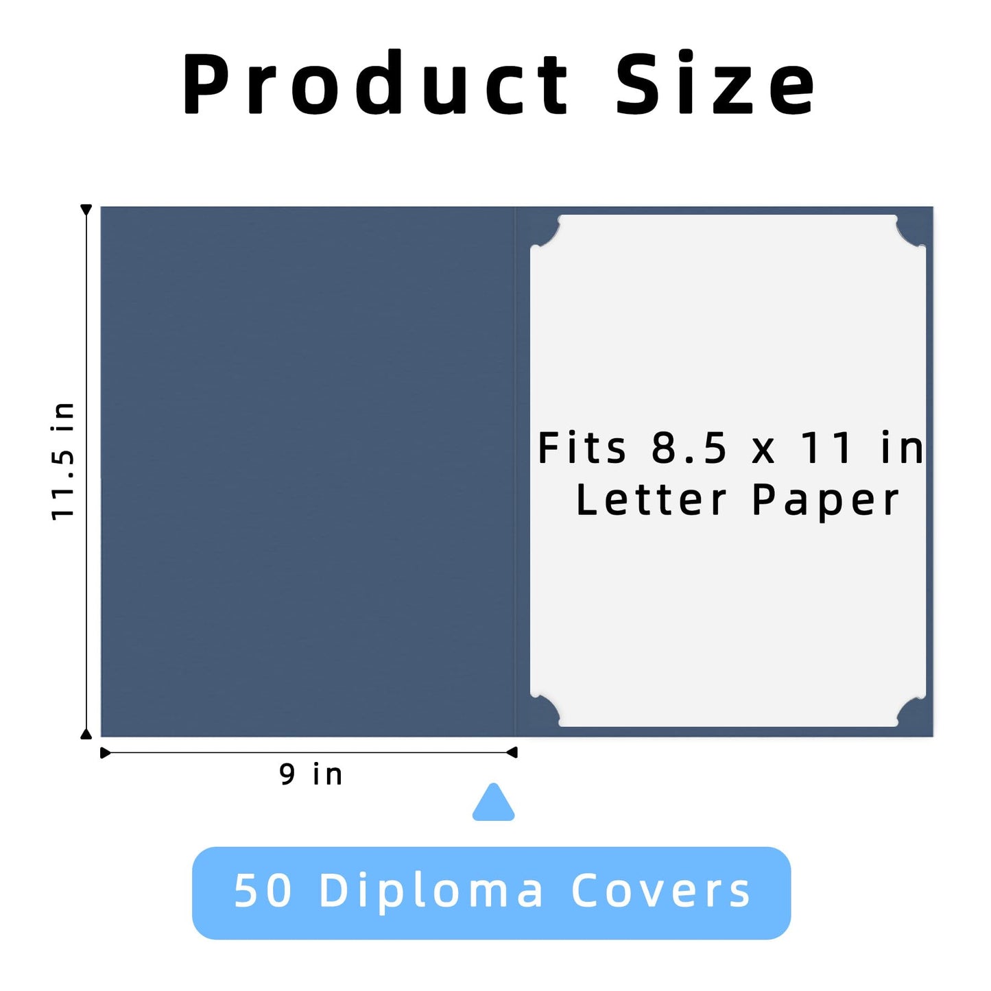 HAUTOCO 50 Pack Certificate Holders, Navy Blue Diploma Holders, Document Award Covers Certificate Folders with Gold Foil Border for 8.5x11 Letter Size