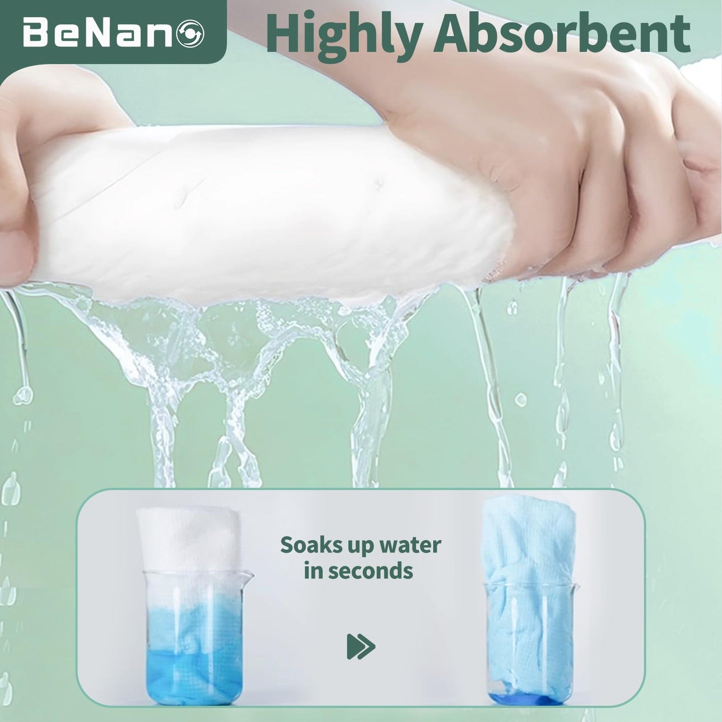 Benano Premium Disposable Towel, 100% USDA Biobased 55 in x 27.5 in Large Bath Towel Travel Towel Washcloth Reusable for Hotel Camping Sports Hiking Beach Massage Salon Gym Biodegradable (20 Pack)