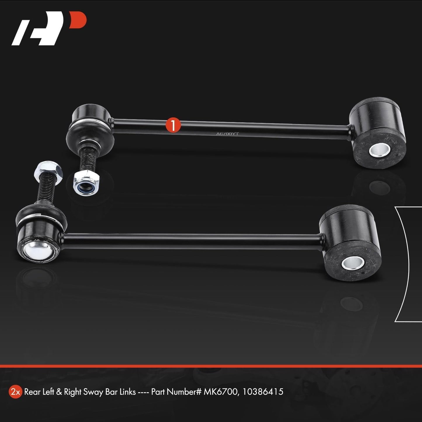 A-Premium 2 x Rear Sway Bar Links Stabilizer Bar Links, Compatible with Jeep Wrangler (JK), Chevrolet Tahoe, Suburban (1500), Avalanche, GMC Yukon (XL 1500), Cadillac Escalade (ESV & EXT), Hummer H2
