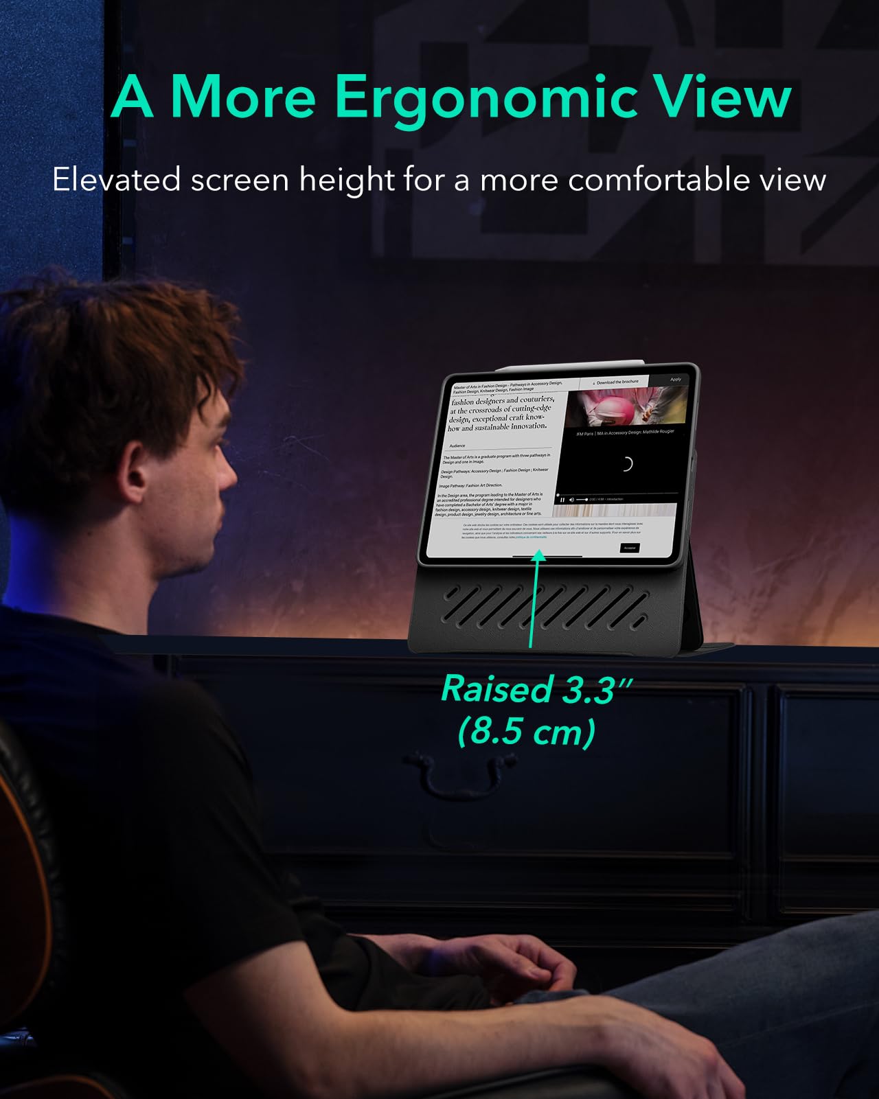ESR for iPad Pro 13 Inch Case M4 (2024), iPad Pro 13 Rotating Case with Removable Magnetic Cover, Adjustable Portrait/Landscape Stand with Raised Screen View, 9 Standing Angles, Shift Series, Black