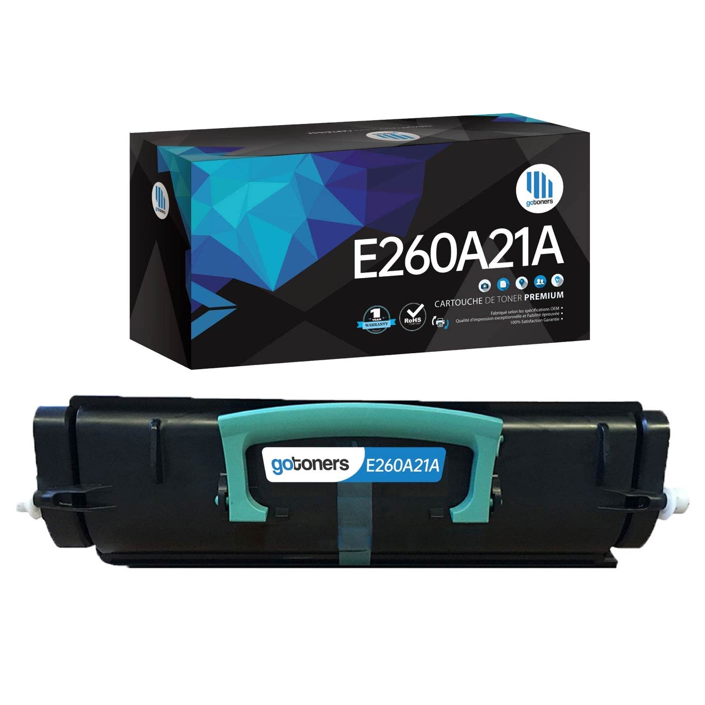 Gotoners Compatible E260A21A E260A11 Toner Cartridge for Lexmark E260DN, E260, E260D, E360 Laser Printer Ink Black