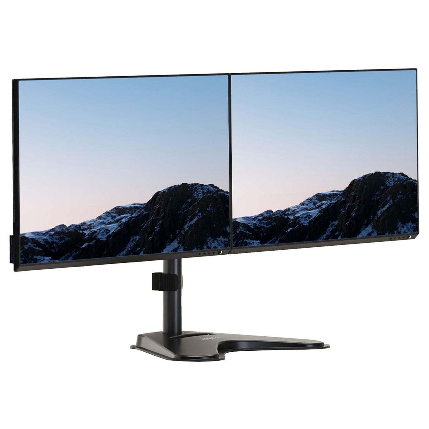 Mount-It! Dual Monitor Stand for Desk, Free Standing Monitor Mount for 2 Screens up to 32”, Height Adjustable with Tilt, Swivel & Rotation, VESA 75x75 & 100x100