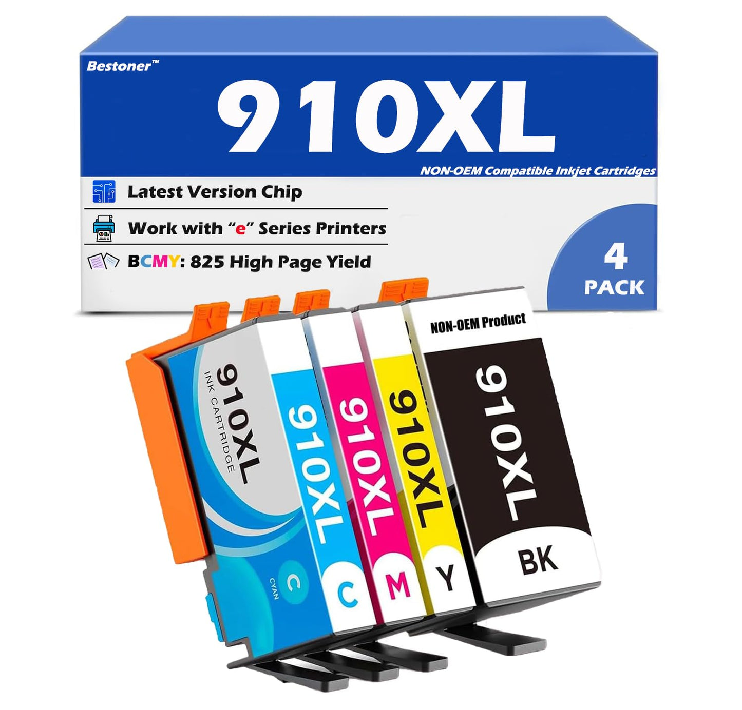 Bestoner™ 910xl Compatible Replacement for 910 XL HP Ink Cartridge High Yield OfficeJet 8010e 8012 8013 8014 8015e 8017 8018 8020 8022e 8024 8025e 8028 8030 8035e