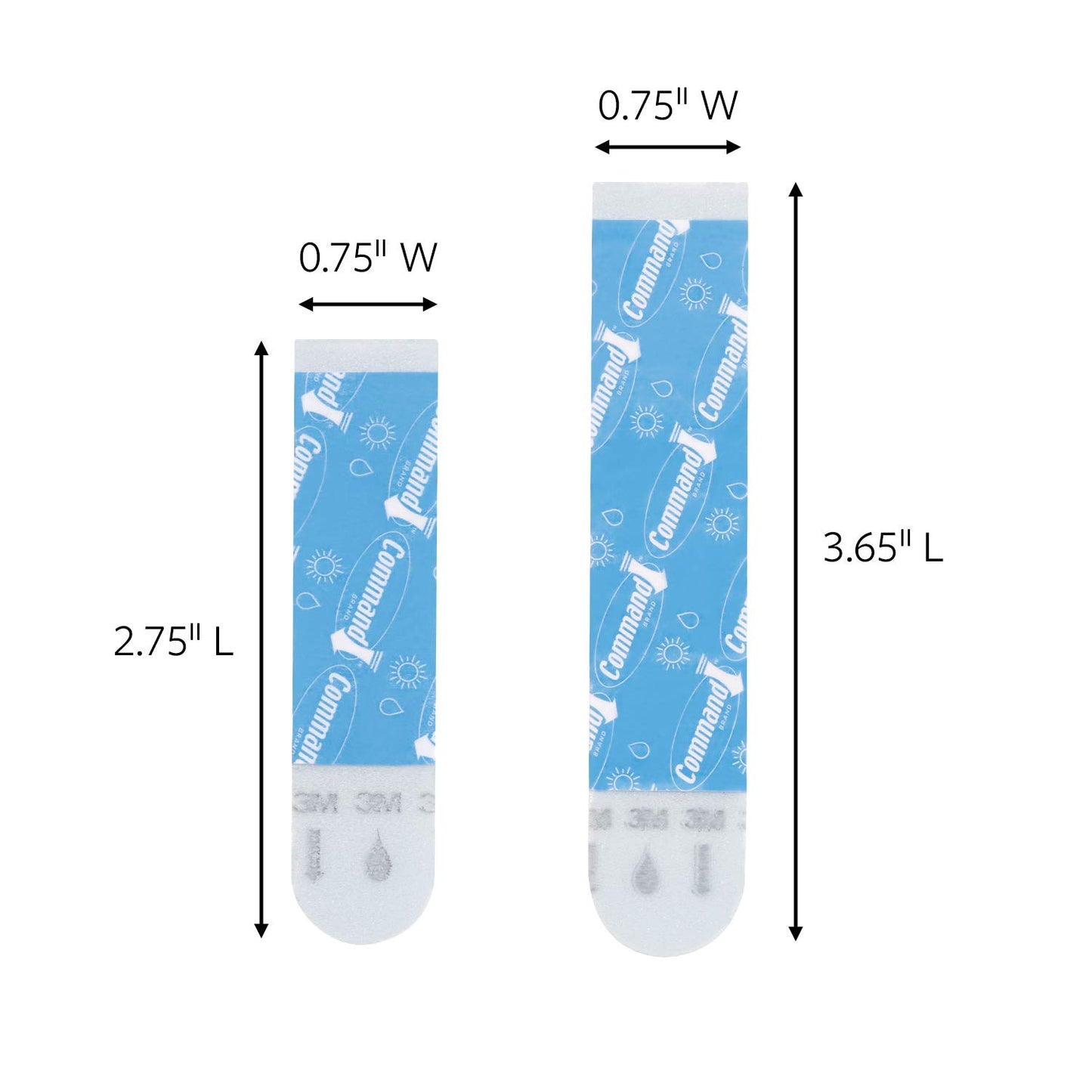 Command Medium & Large Water-Resistant Adhesive Refill Strips, Re-Hang Medium & Large Bath Hooks or Caddies, 6 Packs (12 Medium Strips and 24 Large Strips Total), BATH22-ES