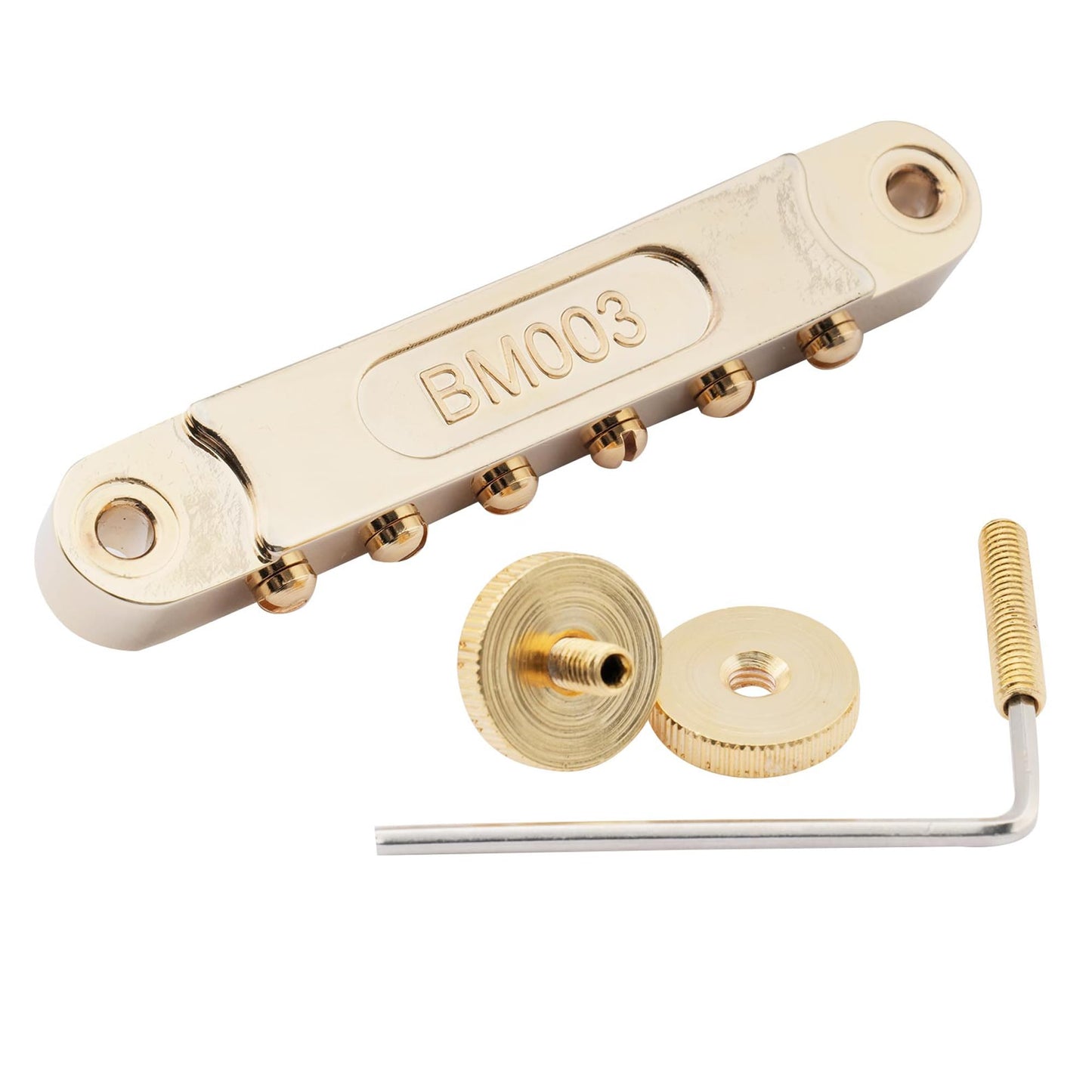 Musiclily Pro 10.4mm Roller Saddle ABR Tune-O-Matic Bridge with M4 Post for Les Paul Style Electric Guitar, Gold