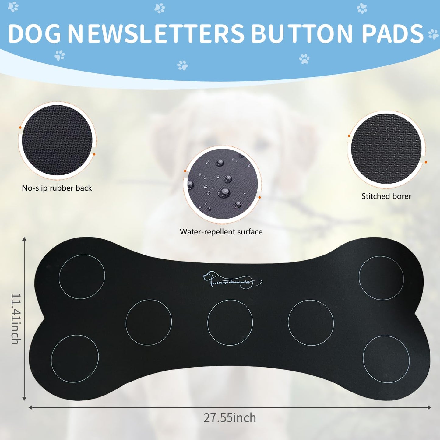 BOSKEY Set of 7 Dog Buttons for Communication Words 30-Second HD Recording Button Recordable Buttons - Waterproof Pads and 50 Stickers Train Your Dog to Voice What They Need