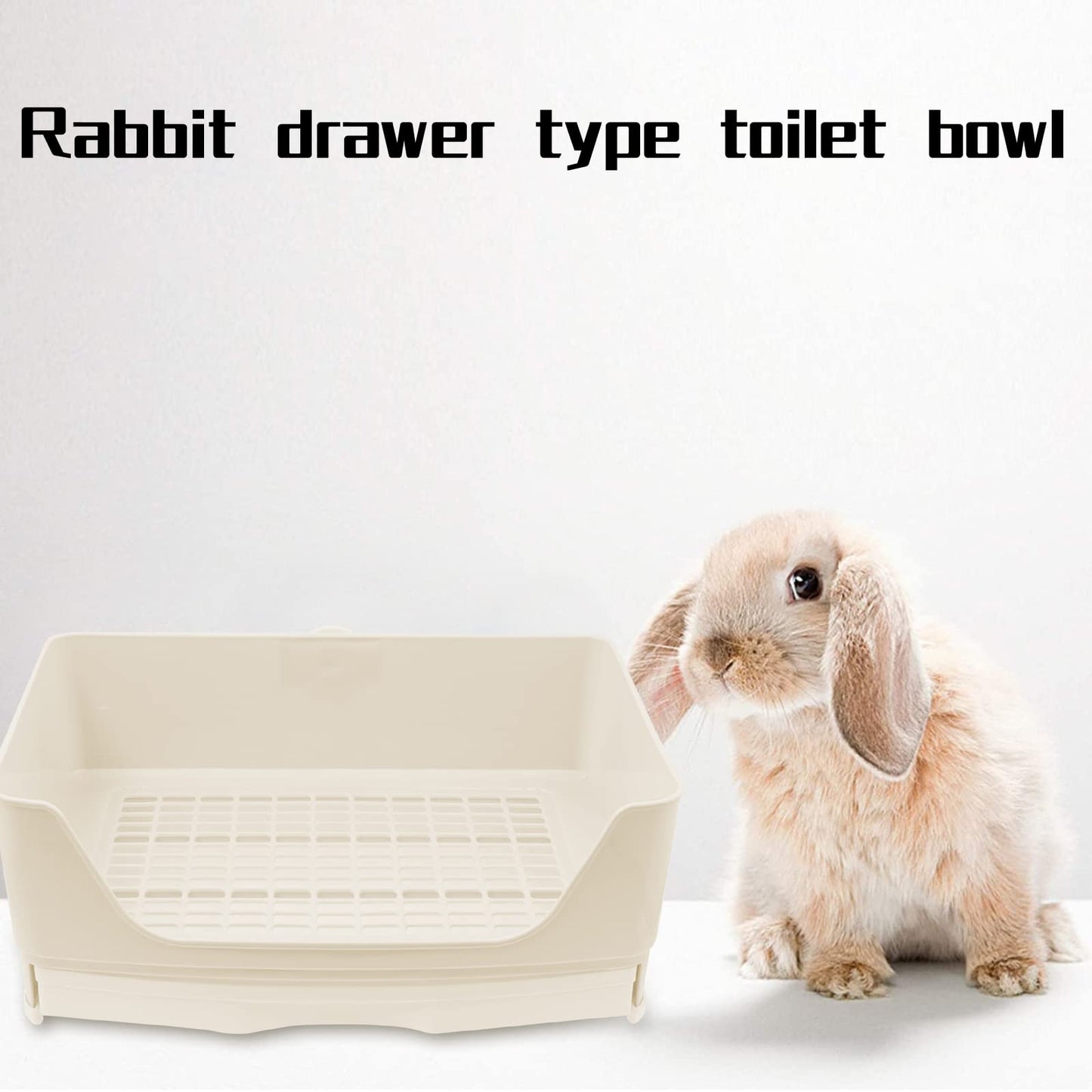 Large Rabbit Litter Box Toilet,Bunny Potty Trainer with Drawer & 100pcs Disposable Pet Toilet Films Pet Pan for Guinea Pigs, Rabbits, Hamster,Small Animals