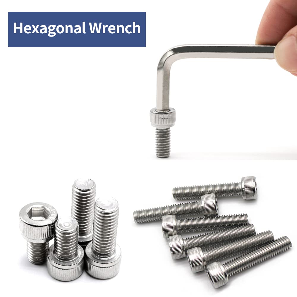 1280 Pieces M3 Screws Metric Stainless Steel 304 Hex Socket Head Cap Screws Bolts Nuts Washers Assortment Kit