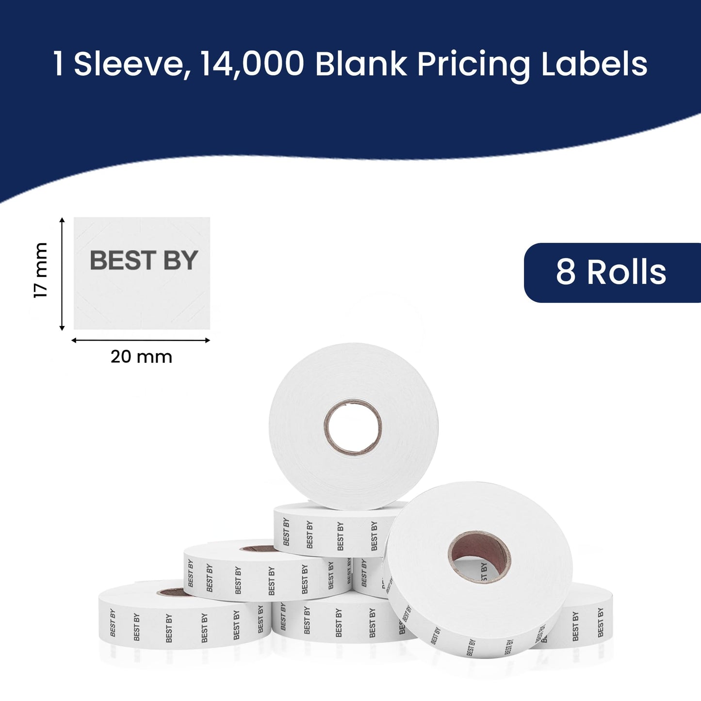 Perco Best by Labels for Monarch 1136 Price Gun - 8 Rolls, 14,000 Marking Labels