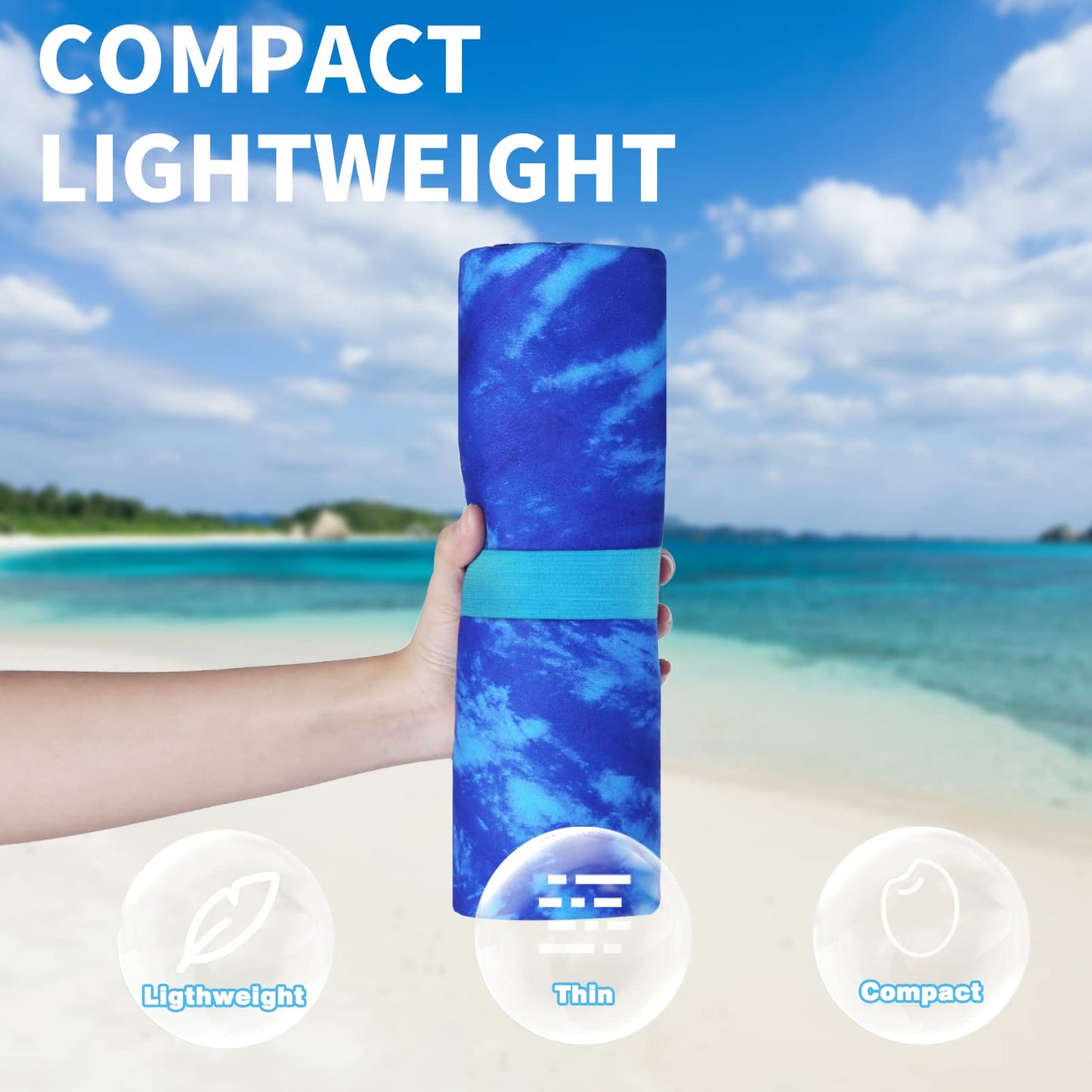 4 Pack Lightweight Thin Beach Towel Oversized 71"x32" Big Extra Large Microfiber Sand Free Towels Quick Dry for Swim Travel Camping Sports Beach Accessories Vacation Essential Gift