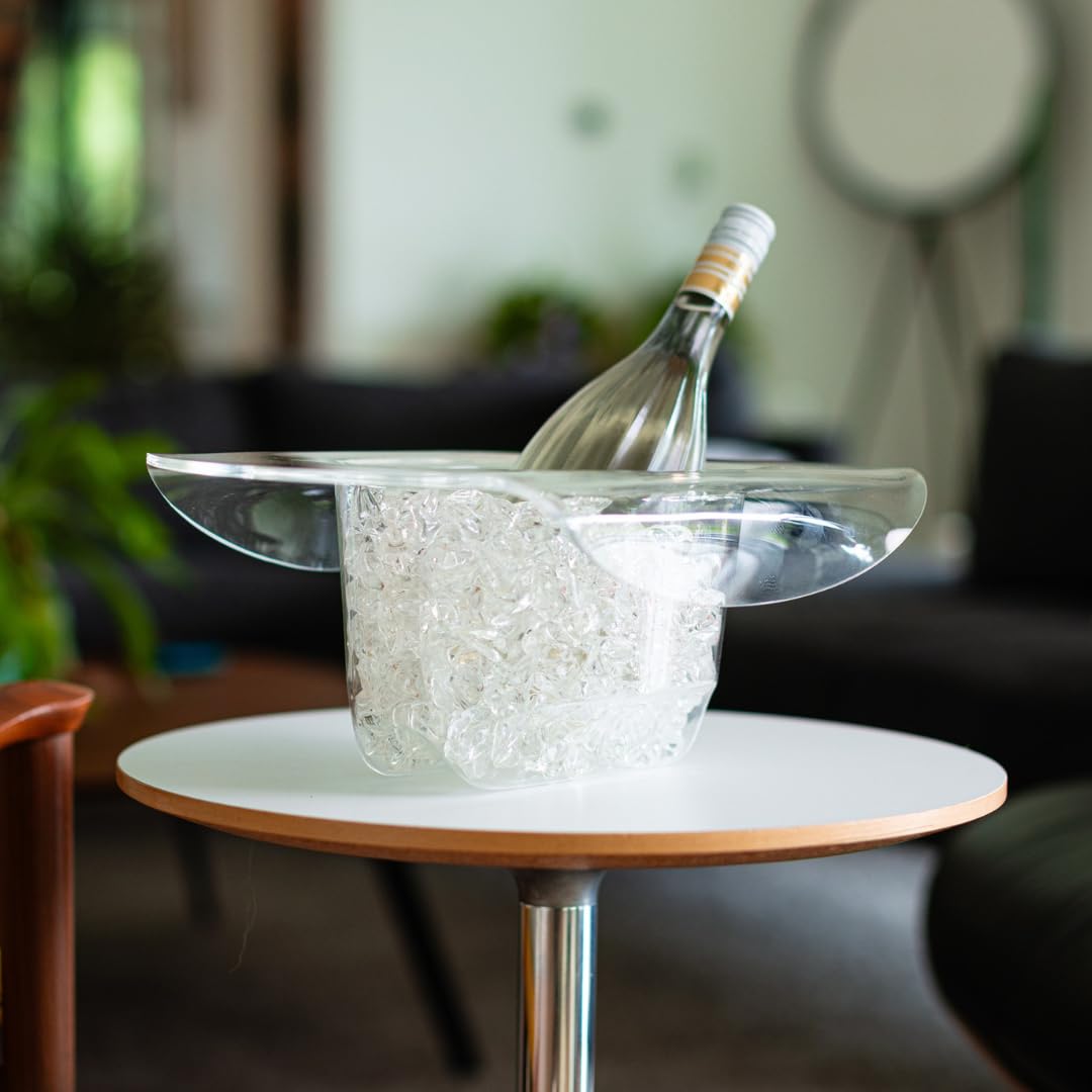 Huang Acrylic Large Clear Cowboy Hat | Perfect for Home Decor, Chips and Dip, Ice Bucket/Cooler, Fruit Bowl, Flower Vase, & More | Durable Construction, Easy to Clean