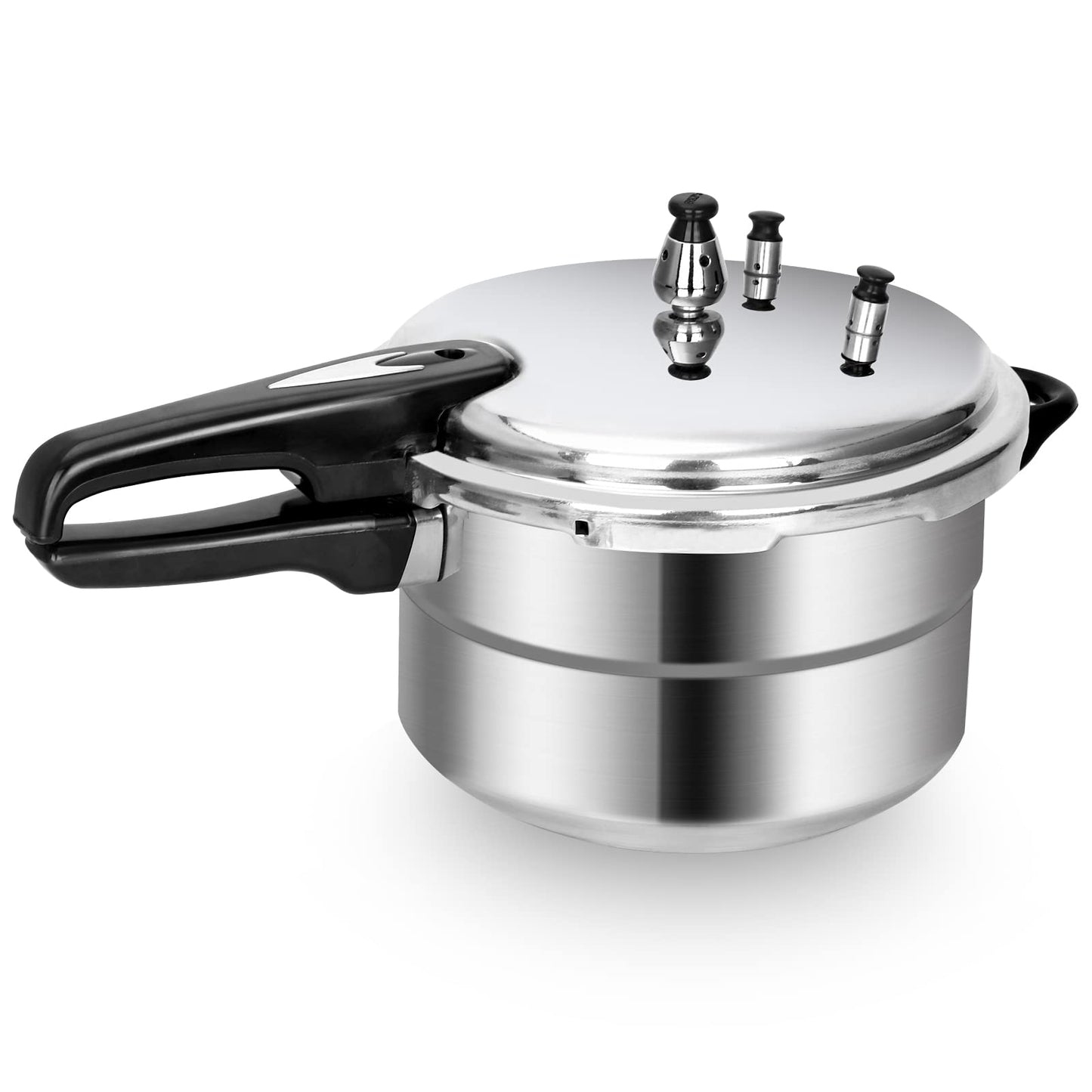 BreeRainz 5.3 Qt Stovetop Pressure Cooker & Canner, 10 PSI Induction Compatible Aluminum Pressure Canning Pot, Fast Cooking 70% Faster, Safe Triple Valve System, for Home & Small Kitchens