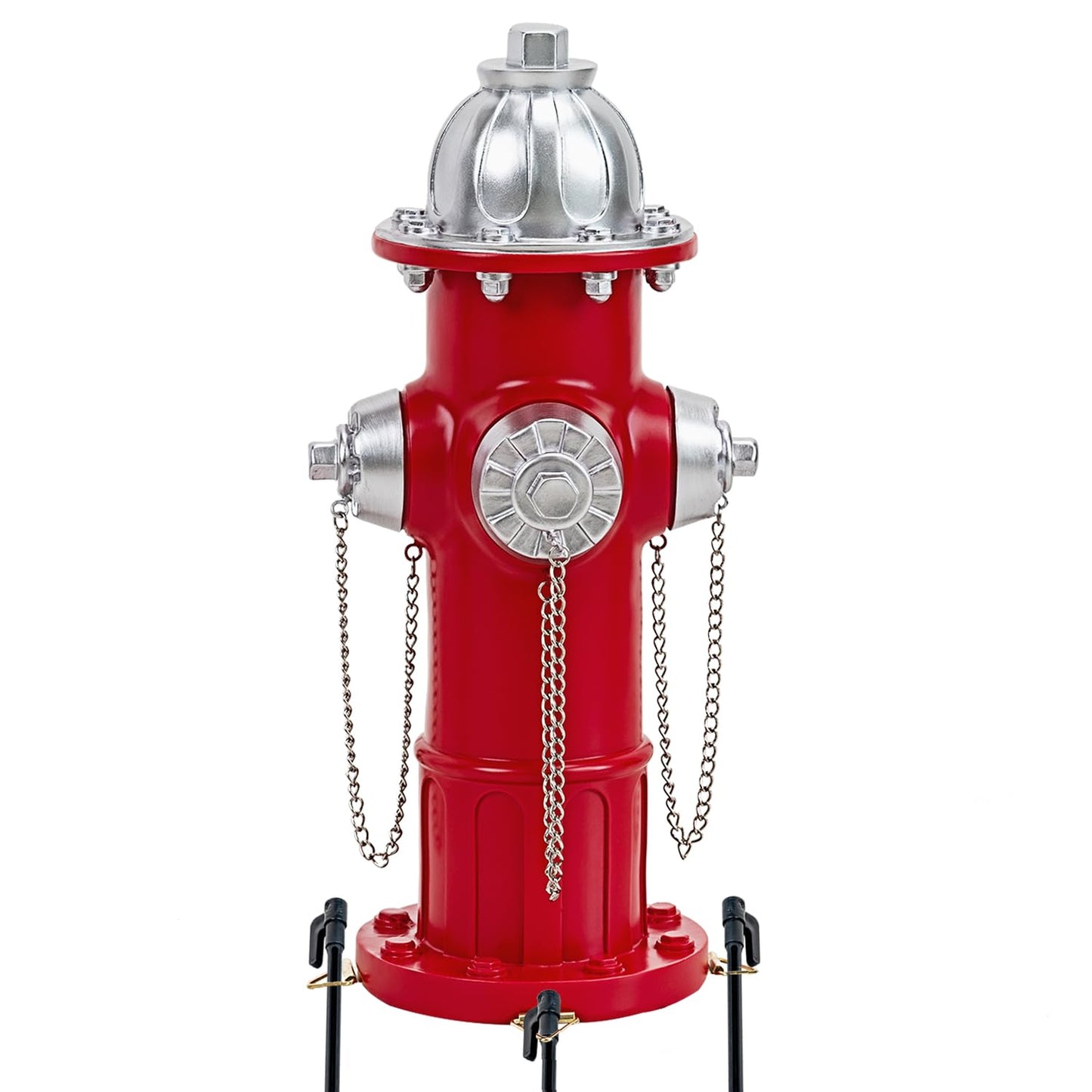 Dog Fire Hydrant Pee Post, Prefdo Dog Pee Post Training Statue, Resin Fire Hydrant Statue for Dogs to Peed on, Backyard Lawn Decor, Firefighter Gifts for Men (17.5 inch)