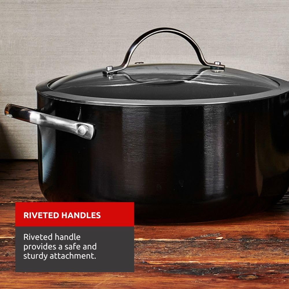 Lagostina Classic Provence, 10-in and 12-in Frypan Set, Multi-Coat Non-Stick Pans, Commercial Capsule Base Technology, Stainless Steel Handles, Induction, Oven Safe 350°F, Black