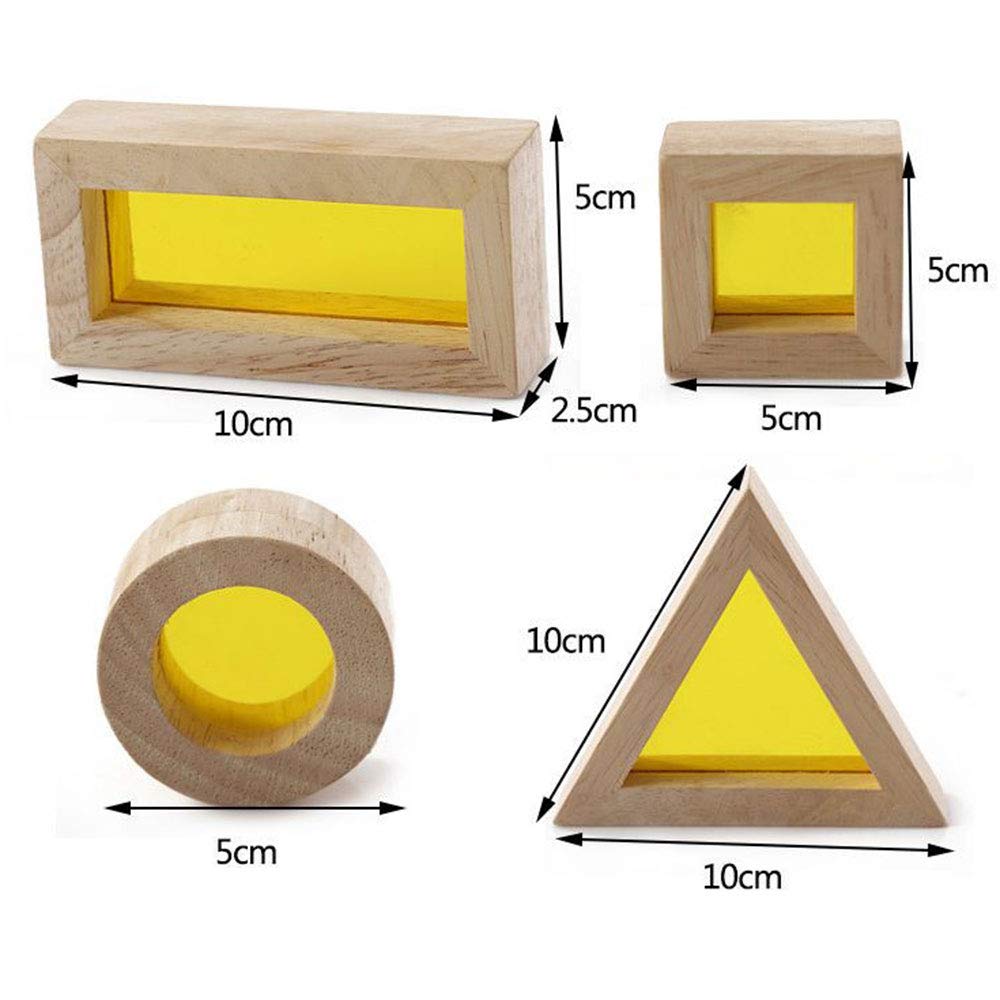 BOHS Rainbow Acrylic Blocks (24 pcs) - Wooden Toys for Toddlers Gift - Play on Light Table/Sunny Window