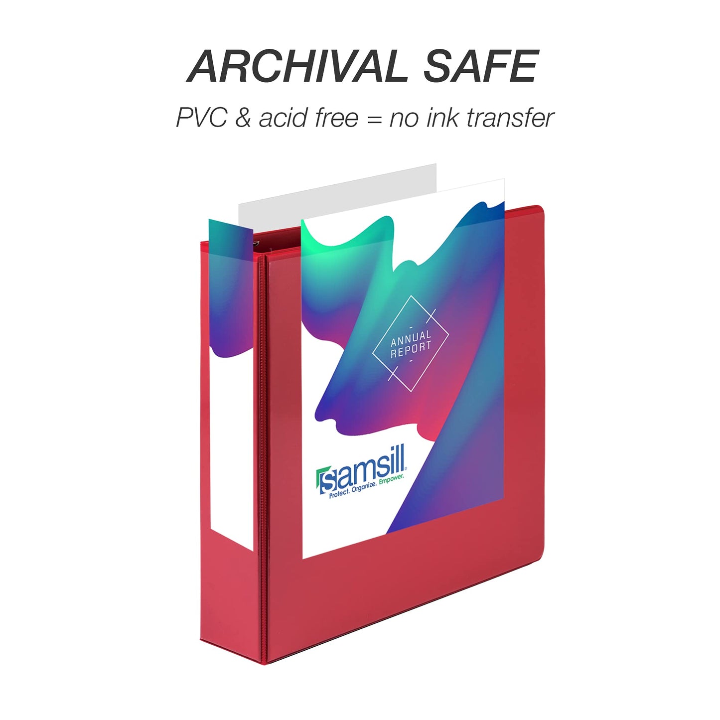 Samsill Durable 2 inch 3 Ring Binder, Made in USA, D Ring Binder, FSC 100% Recycled Chipboard, Red, 4 Pack