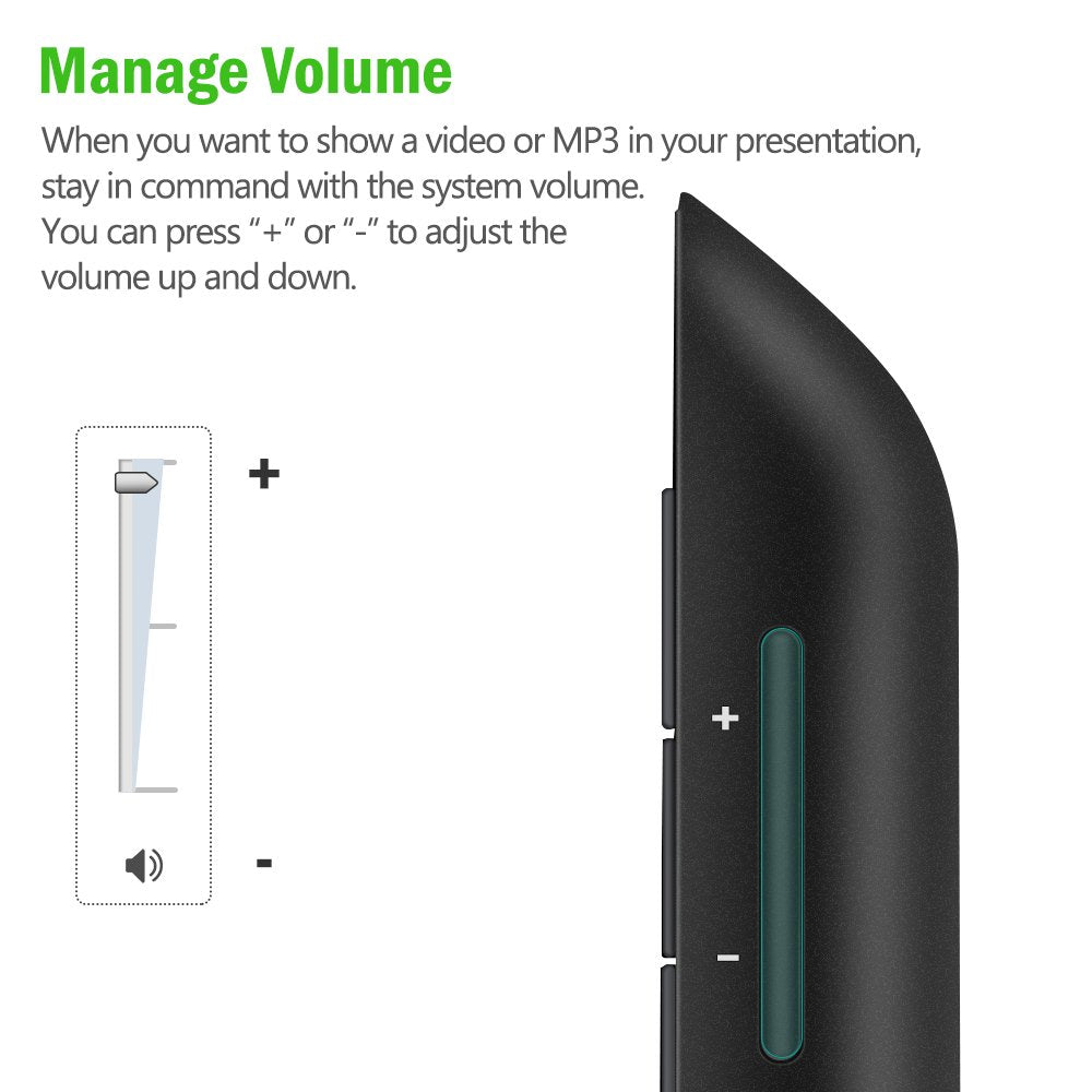 Rechargeable Presentation Clicker 100FT Wireless Presenter Remote, Hyperlink Volume Control PowerPoint Clicker Presentation Remote, 2.4GHz USB Presentation Clicker for Mac Laptop Computer10