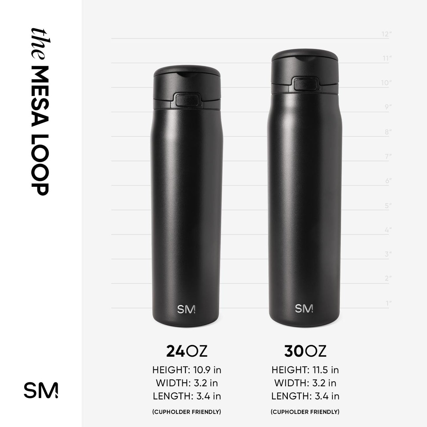 Simple Modern Mesa Loop Water Bottle with Straw | 30oz Cup Holder Friendly Insulated Stainless Steel Bottles for Travel, Sports and School | Seaside Stripes