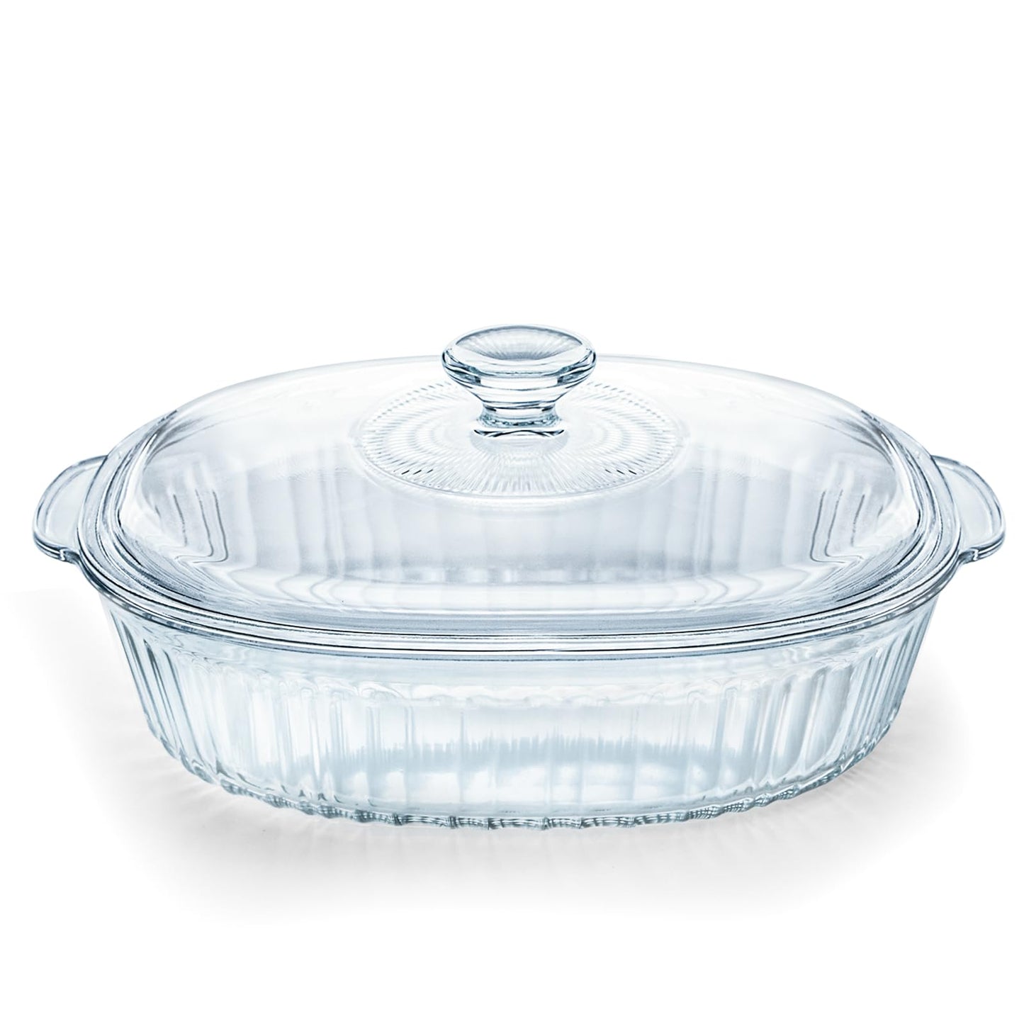 Luvan 2.8L/3Qt Glass Casserole Dish with Lid and Handle, Clear Lead-Free Glass Baking Dish Casserole Cookware, Oven and Microwave Safe, Suitable for Marinating,Baking,Cooking