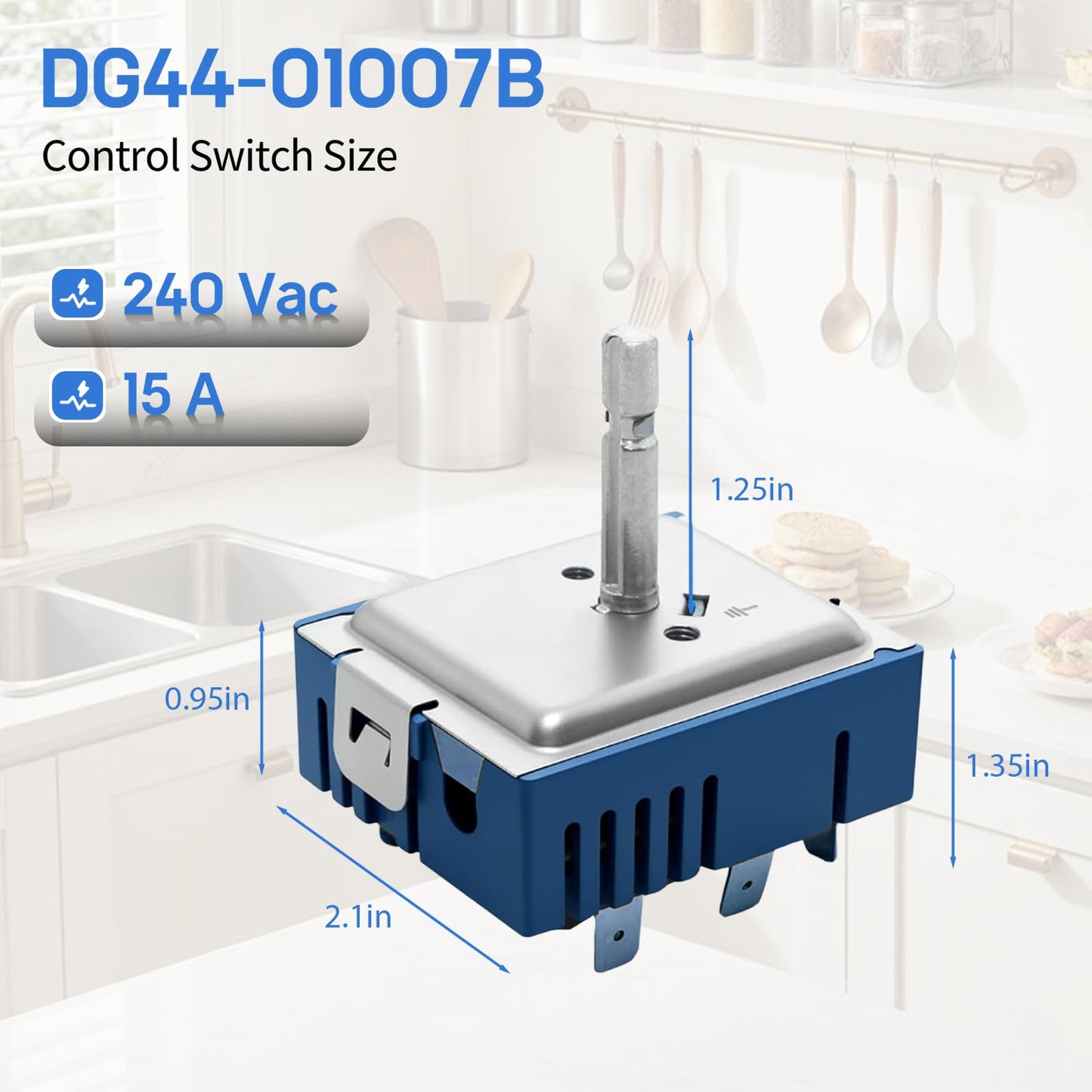 DG44-01007B Range Surface Element Control Switch compatible with Samsung Electric Range, Replacement for DG44-01007A, PER001-03, PER001-13T, 4929395, AP6003098, PS11735755, EAP11735755