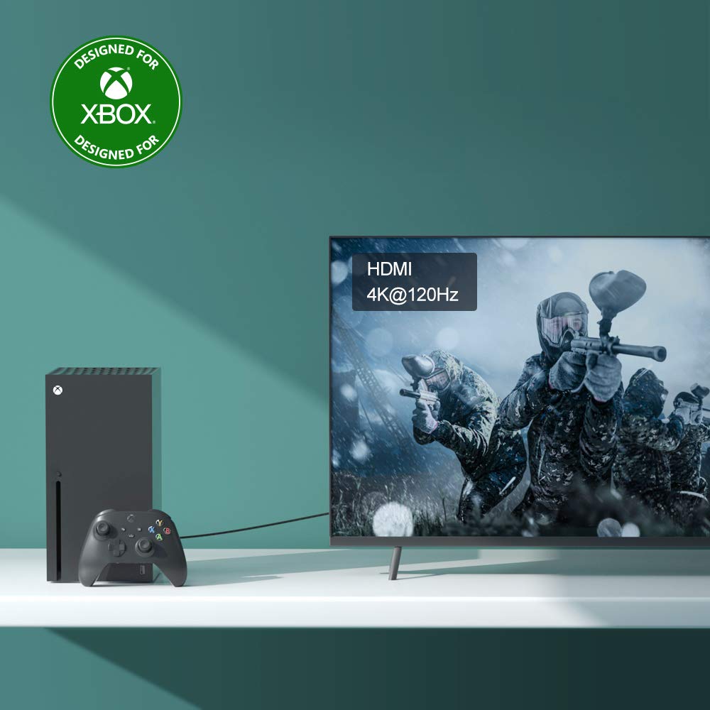 Cable Matters [Designed for Xbox Certified] Active 8K @60Hz Fiber Optic HDMI Cable 32.8 ft / 10m - Supporting 8K@60Hz 4K@120Hz HDR - Designed for Xbox, Compatible with PS5, Apple TV, PC