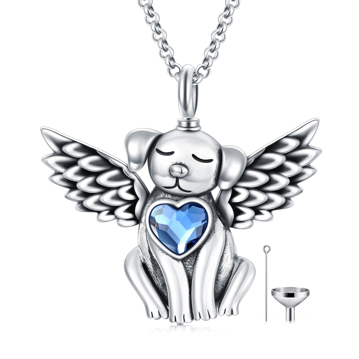 Dog Urn Necklace for Ashes 925 Sterling Silver Pet Cremation Keepsake Memorial Necklace Jewelry Gift for Women