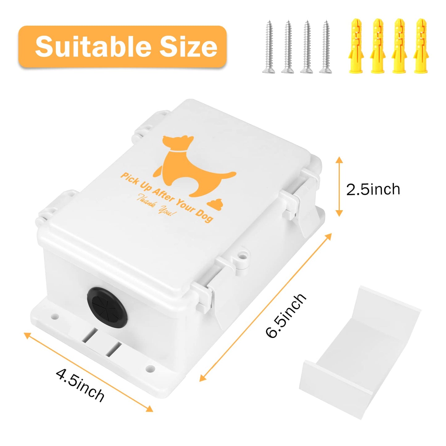 CHZUOBER Dog Poop Bag Holder, Wall Mount Dog Poop Bag Dispenser 100% Water Proof Outdoor Waste Bag Dispenser Dog Lover Gift Yard Sign Suit for Home Porch Lawn Yard (Dispenser Only)