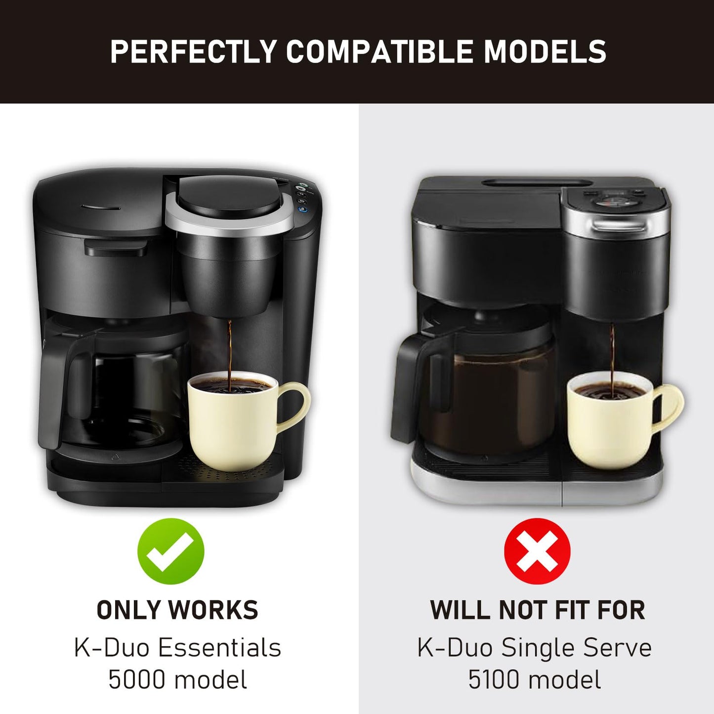 12-Cup Coffee Pot Replacement Compatible with Keurig 5000 & K-Duo Essentials Hot & Cold Brewer Models (NOT Fit K-Duo 5100 Single Server Model)