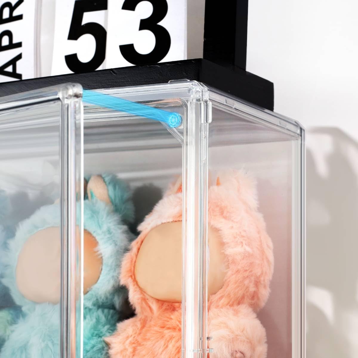 Display Case for Labubu POP MART, Acrylic Clear Display Box Shelf for POP MART Labubu Doll, 1 Pack