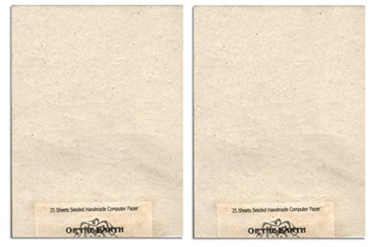 Of The Earth Recycled Lotka Printer Paper Embedded with Wildflower Seed - 8.5" x 11" (2 Pack- 50 Sheets of Paper Total)
