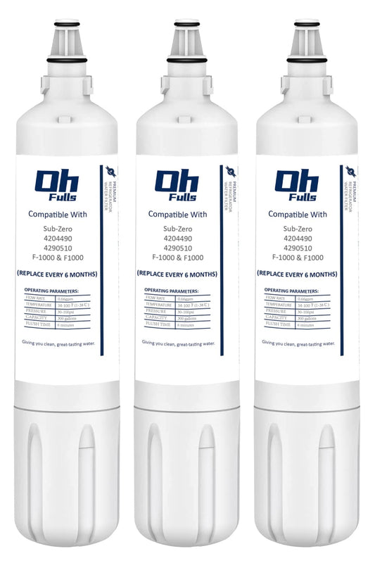 OHFULLS 4204490 Water Filter Compatible with Sub-Zero 4204490, 4290510 Refrigerator Water Filter, Fits Insinkerator F-2000 and Insinkerator F-1000 (3-Pack)