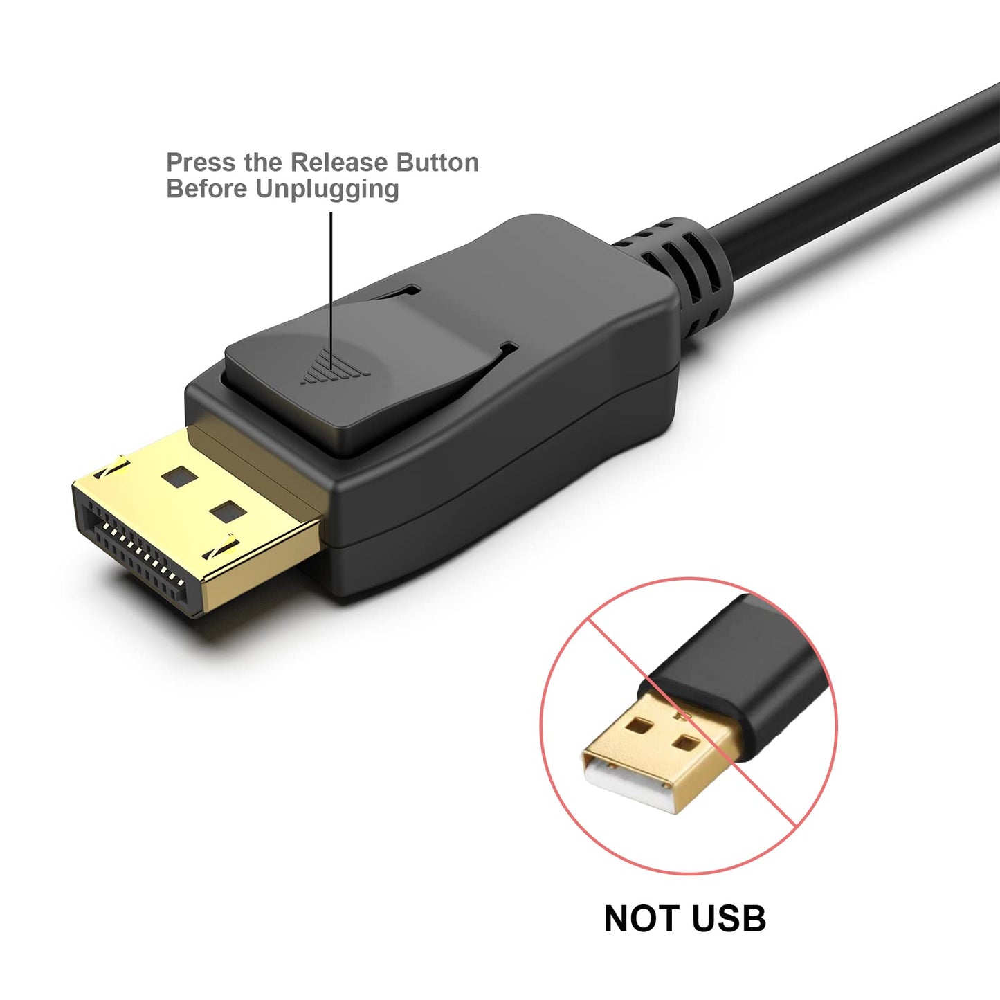 [VESA Certified] BENFEI DisplayPort to DisplayPort 6 Feet Cable 5 Pack, DP to DP Male to Male Cable Gold-Plated Cord, Supports 8K@60Hz, 4K@144Hz 120Hz, 2K@240Hz Compatible for Lenovo, Dell, HP, ASUS