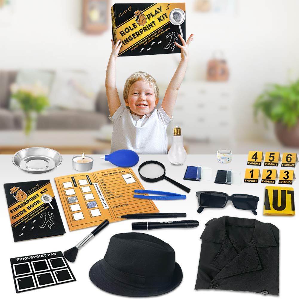 Spy Kit for Kids Detective Costume Role Play Fingerprint Toys Gifts for 5-11 Year Old Boys Girls Educational Science Set