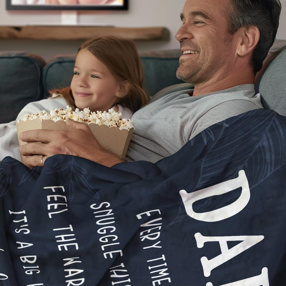 Dad Birthday Gift, Dad Gifts from Daughter Son, Gifts for Dad Blanket for Fathers Day Thanksgiving Christmas 50"X60"