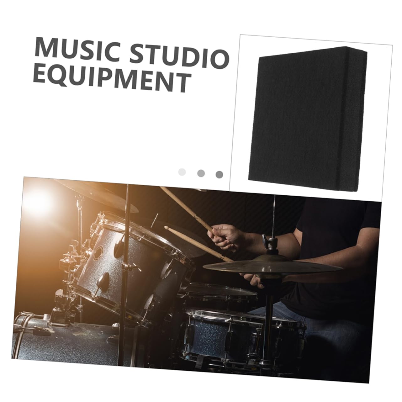 Wakauto 30cm x 30cm x 4.5cm Black Soundproofing Pad for Drums and Subwoofer Speakers Noise Cancelling Isolation Mat Vibration Absorbing for Home and Studio