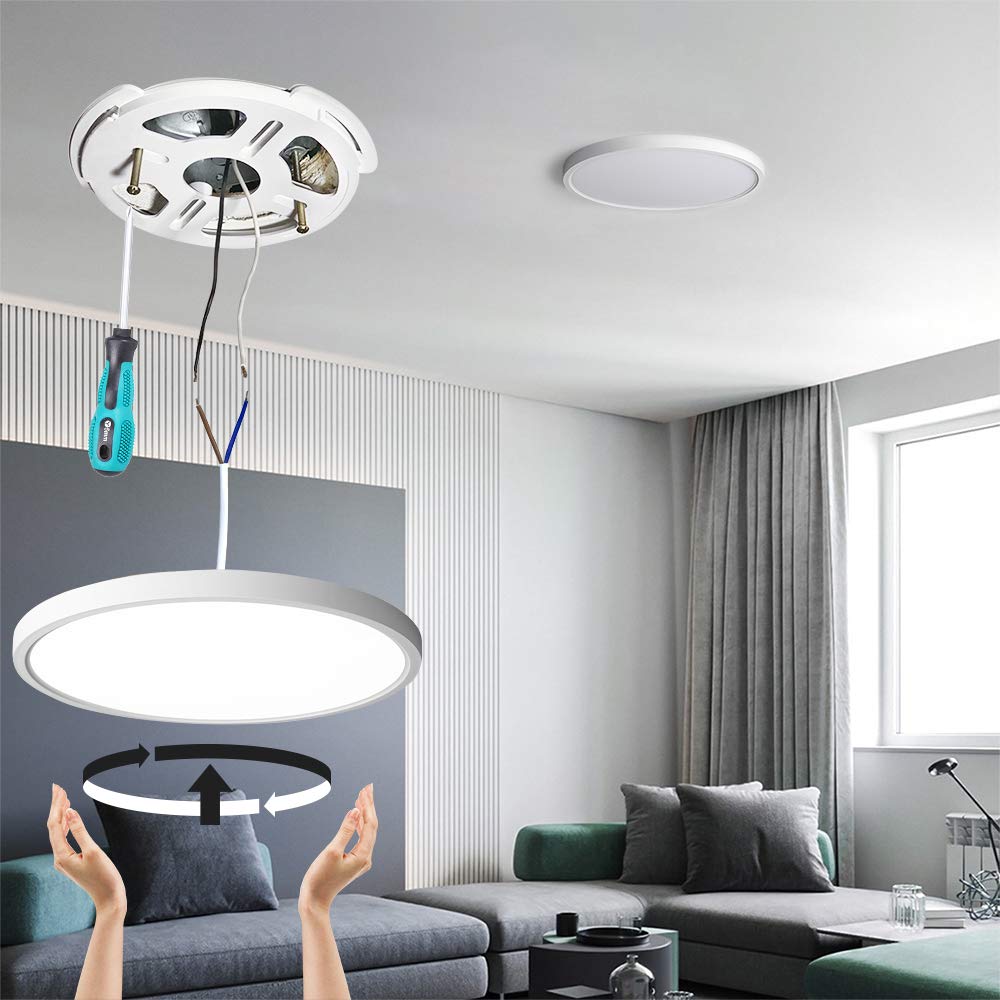 Taloya 2 Pack 12 Inch LED Flush Mount Ceiling Light Fixture for Living Room Basement Closet Hallway Laundry Room Porch,20W Equivs to 200W 3000k/3500k/4000k/5000k/6500k