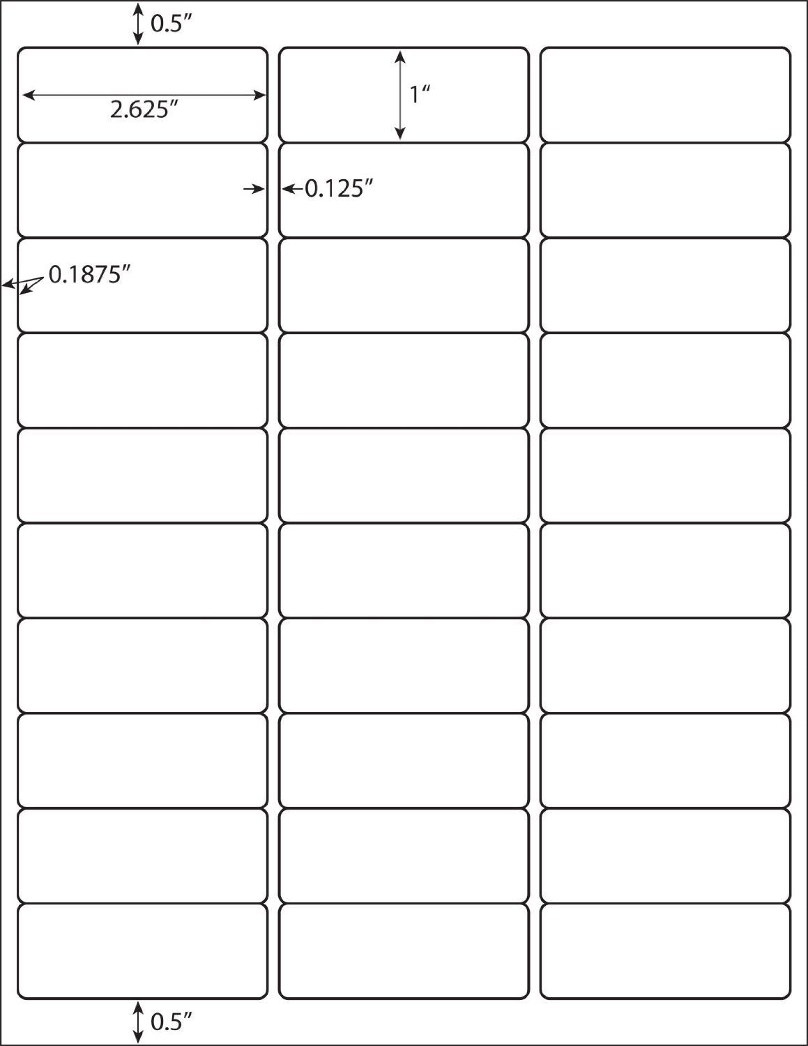 Address Labels for Inkjet Printers 1" x 2-5/8", Pack of 15000 Labels