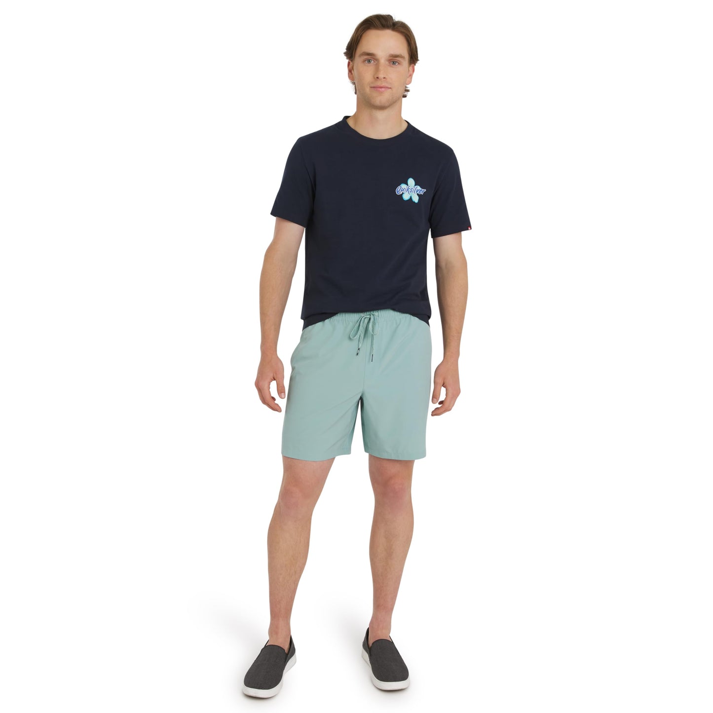 Quiksilver Men's Regular Fit Stretch Waist Water Friendly Active Hybrid Shorts (S-XXL), Jade Grey, Large