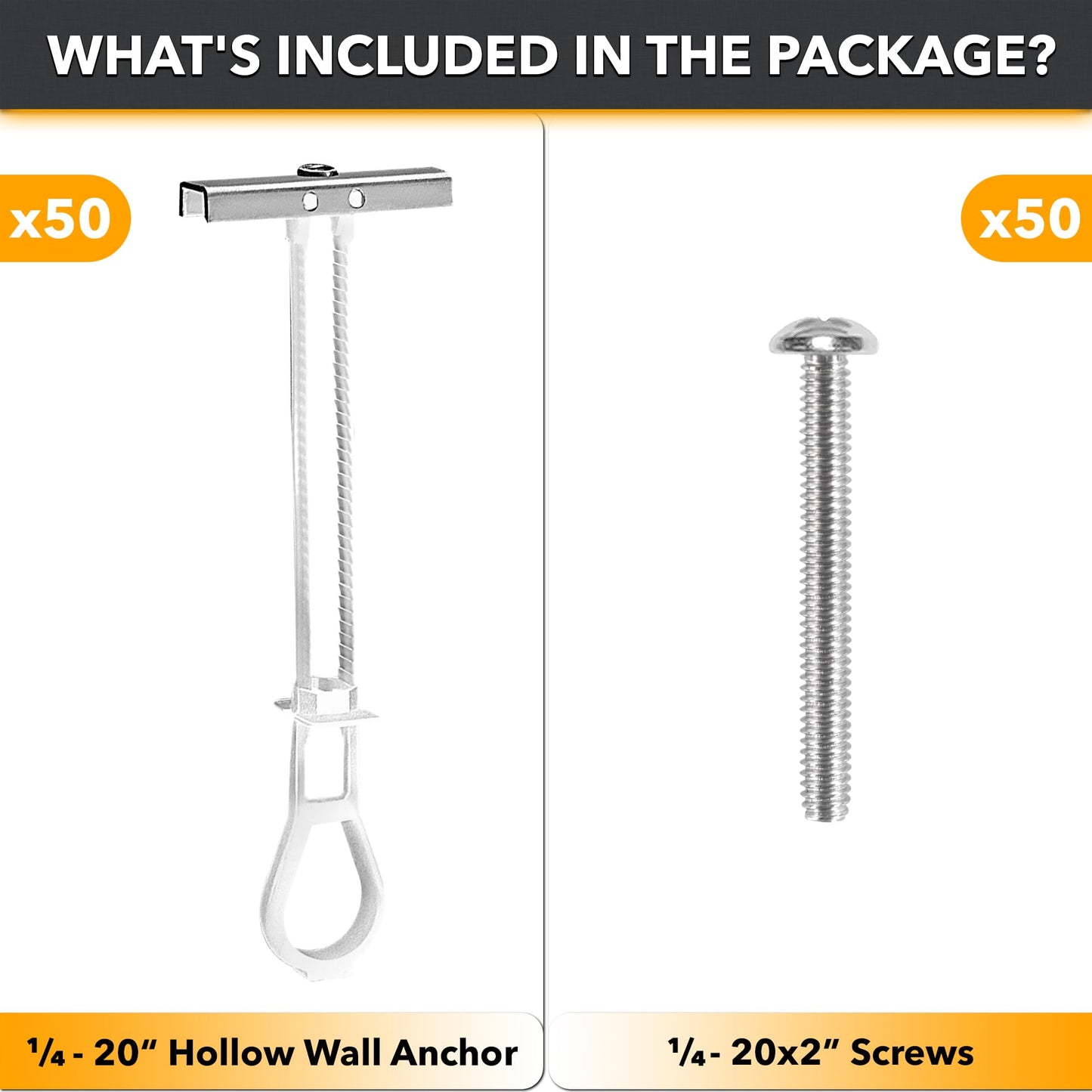 CondoMounts EDA1452 Universal Wall Mounting Anchors | Steel Stud | NO Stud | Metal Stud Anchors | TV Mount Metal Studs | Holds 90lbs | Includes 50 Elephant Anchor Set & 1 Titanium Drill Bit