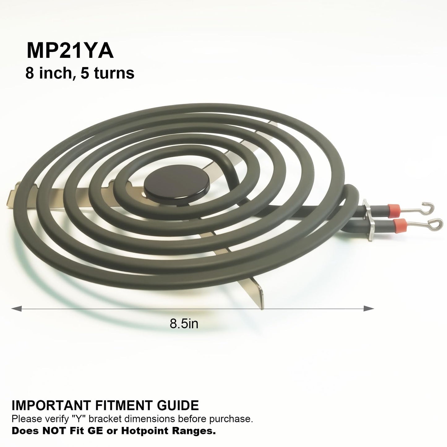 4-Pack MP22YA Electric Range Burner Element Set (2x MP15YA 6" & 2x MP21YA 8") Surface Coil Units for Whirlpool, Kenmore, Maytag, KitchenAid, Amana Stove - Replaces WP314014, 540331014, 484783