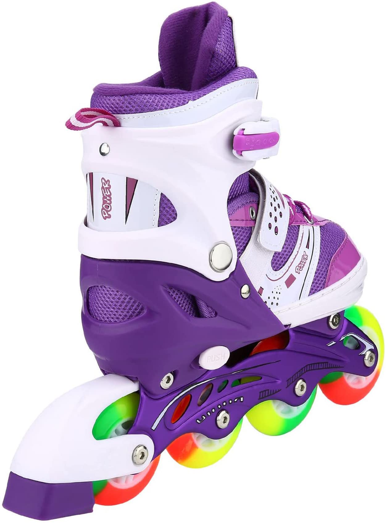 Kids Adjustable Flashing Inline Skates for Boys, Girls and Adults with Full Light Up Wheels, Outdoor Roller Skates for Kids Beginner Ages 4-12, Men and Women