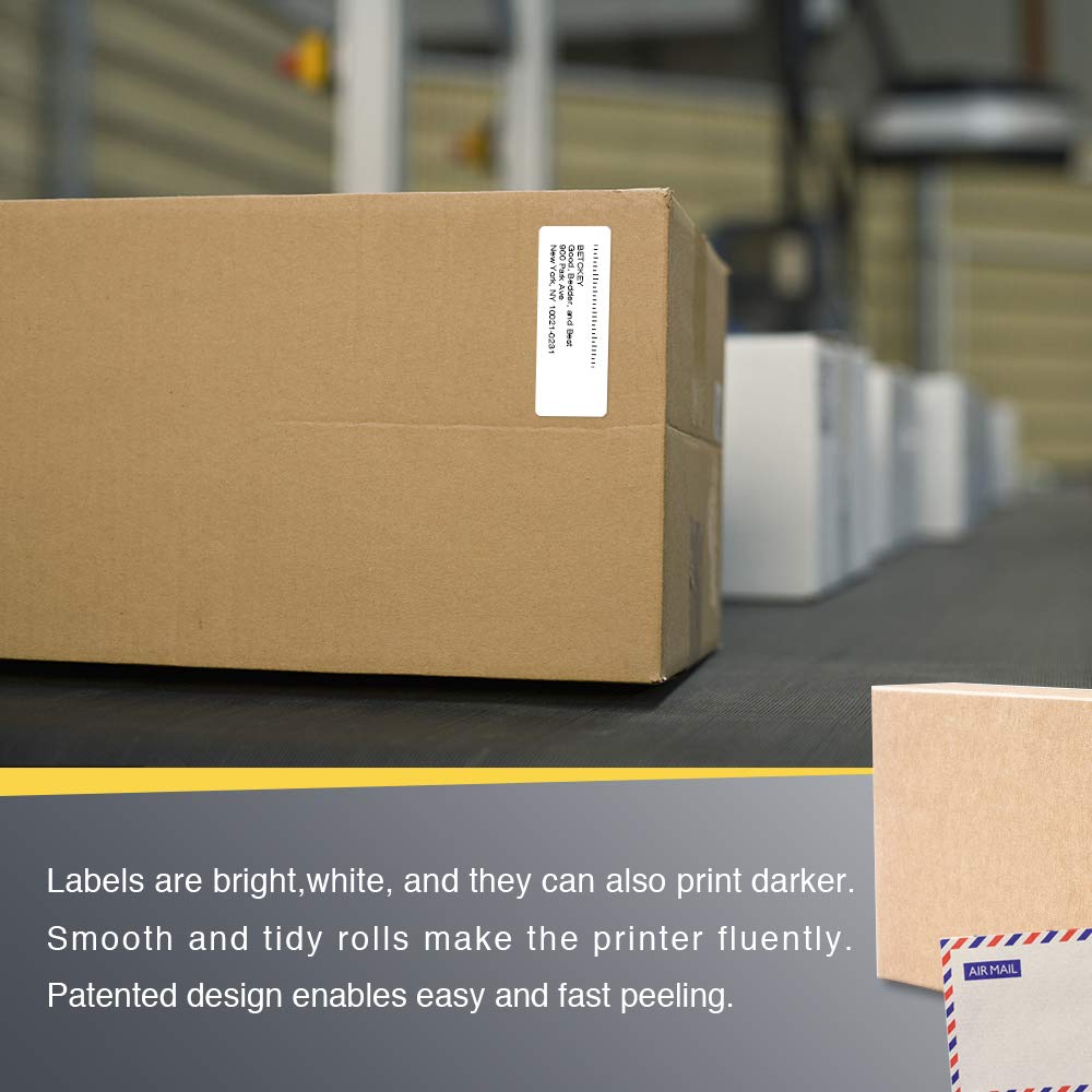BETCKEY - 2.625" x 1" (67 mm x 25 mm) File Folder & Address Labels Compatible with Zebra/Rollo Label Printer,Premium Adhesive & Perforated [6 Rolls, 12000 Labels]
