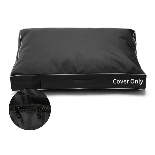 COSHNIBI Dog Bed Cover, 48Lx36Wx4H Inch Waterproof Dog Bed Cover with Zip and Carry Handle, Removable Washable Replacement Dog Bed Cover Cover Cover, Black (Bed Cover Only)