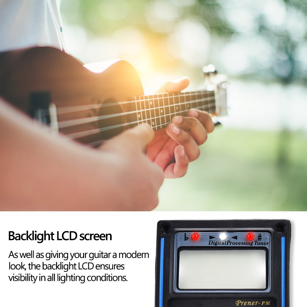 Acoustic Electric Guitar Pickup Preamp,Tbest 5 Band EQ Equalizer Guitar Preamp Piezo Pickup Tuner with LCD Display for Acoustic Guitar