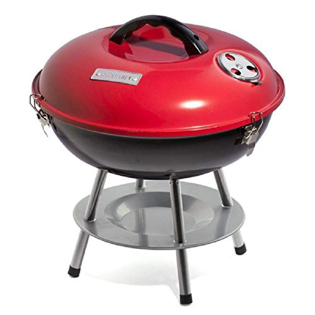 Cuisinart Outdoor Portable Charcoal Grill BBQ, 14", Compact & Light, Red (CCG-190RBC), Grills for 4 people
