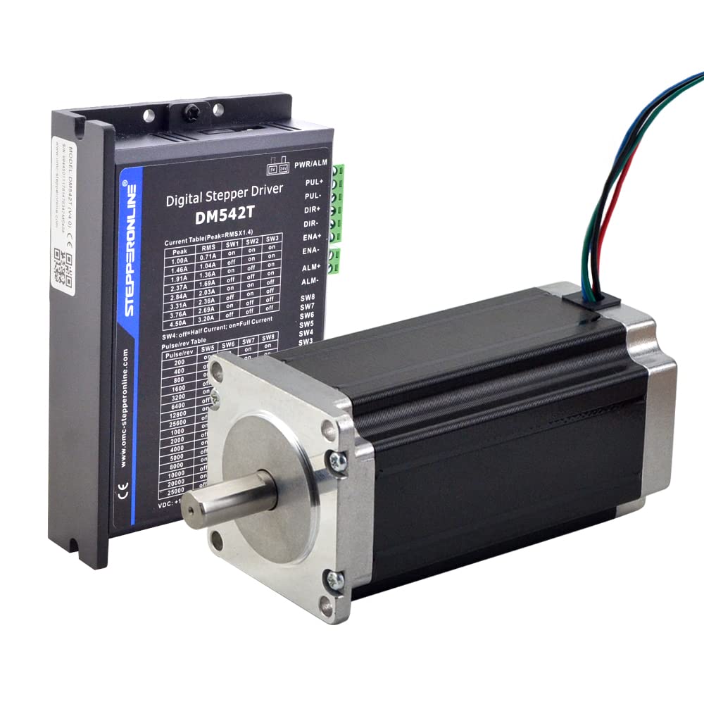 STEPPERONLINE 1 Axis CNC Kit 3Nm(425oz.in) Nema 23 Stepper Motor & Driver CNC Mill Router Lathe Robot